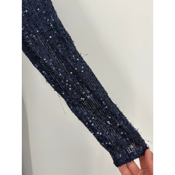 MAC DUGGAL Dress Size 2 Evening Gown Sequin Black Silver Short Sleeve Ombre NEW - Picture 6 of 9